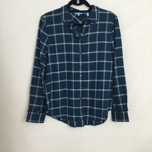 Draper James Blue Plaid Top